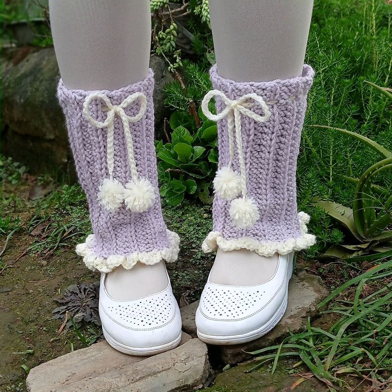 Lavender Crochet Leg Warmers