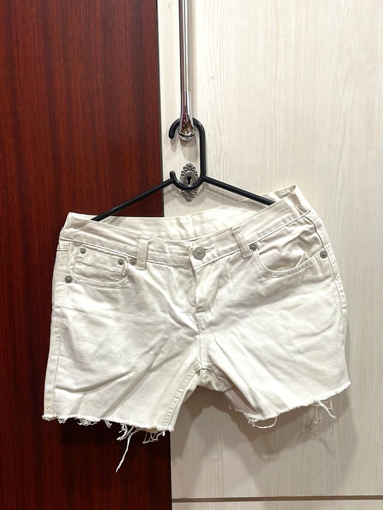 White Denim Shorts