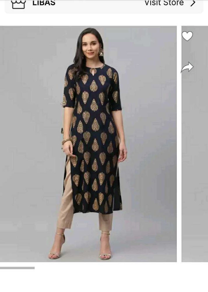 Libas Kurta Paisley Print Golden