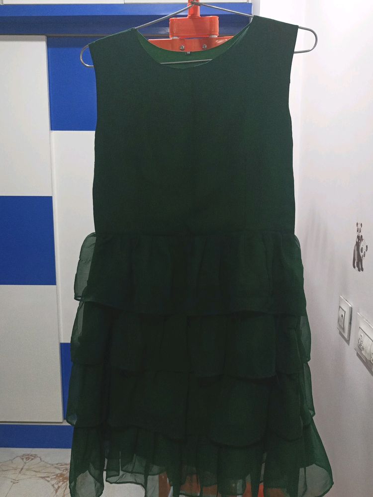 Audrey Green Ruffle Dress