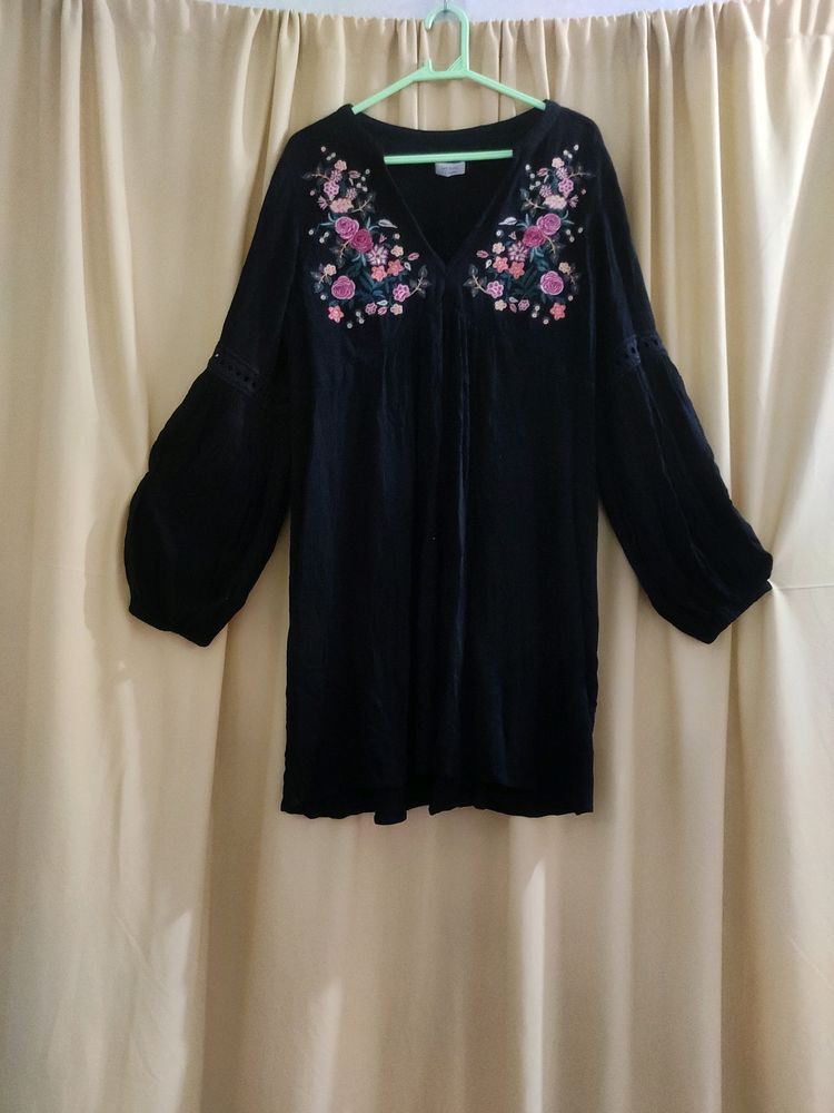 Black Embroidered Dress