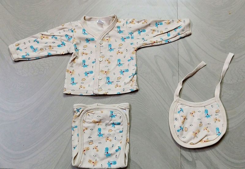 Baby Dress Set With Bibs 0-3 Months