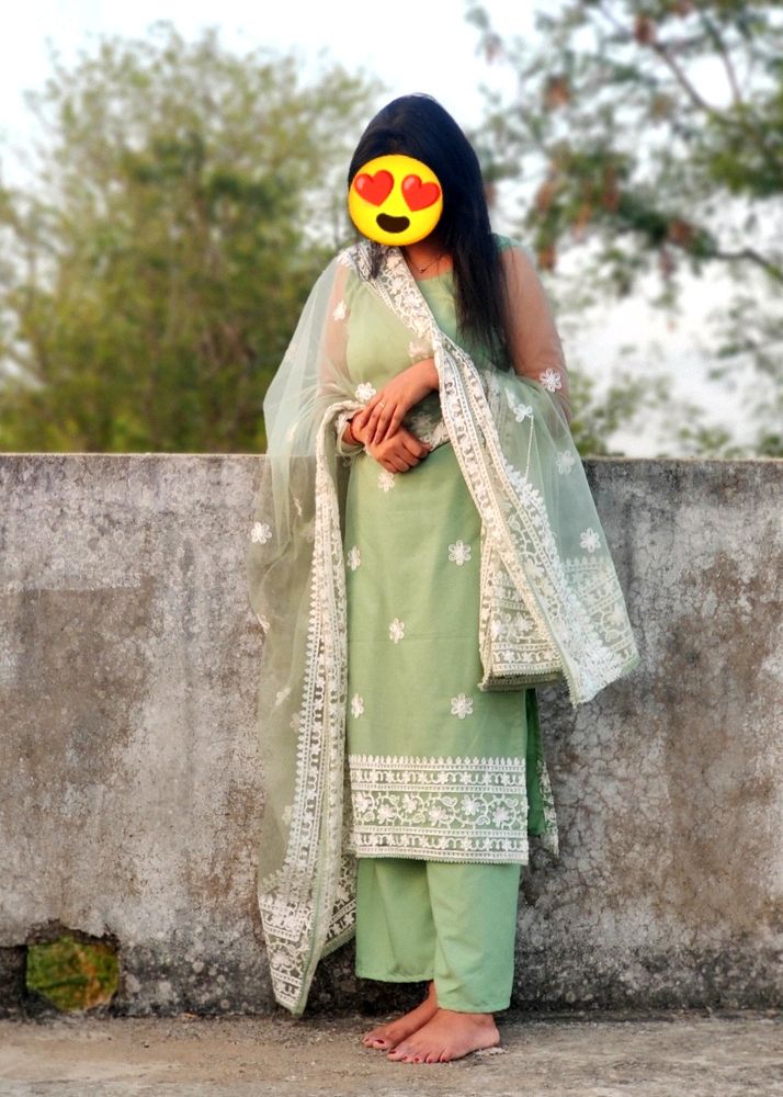 Diwali Sale✨Full Embroidered Kurta,Palazo & Dupata