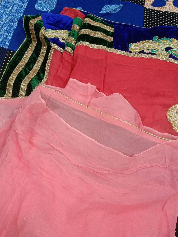 Pink Shaded Heavy Saree Women