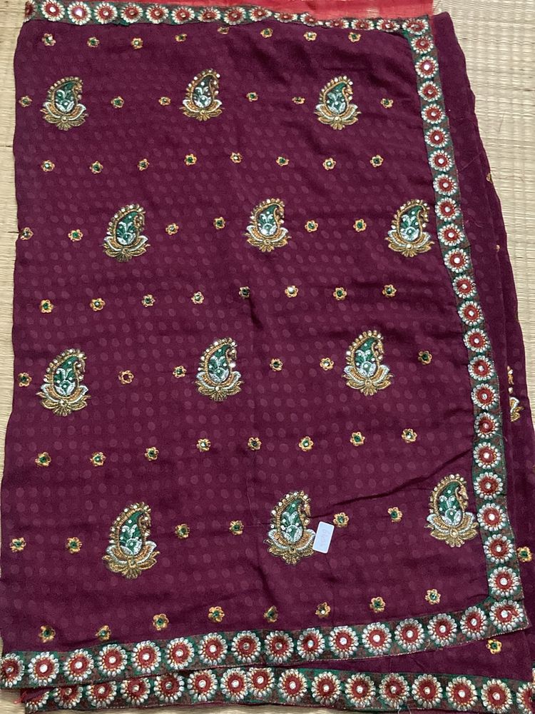 Clearance: New Embroidery Fancy Saree For Grabs