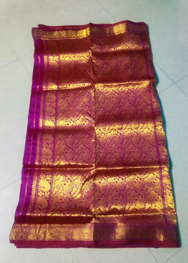 Purple Colour pure Kanchi pattu saree