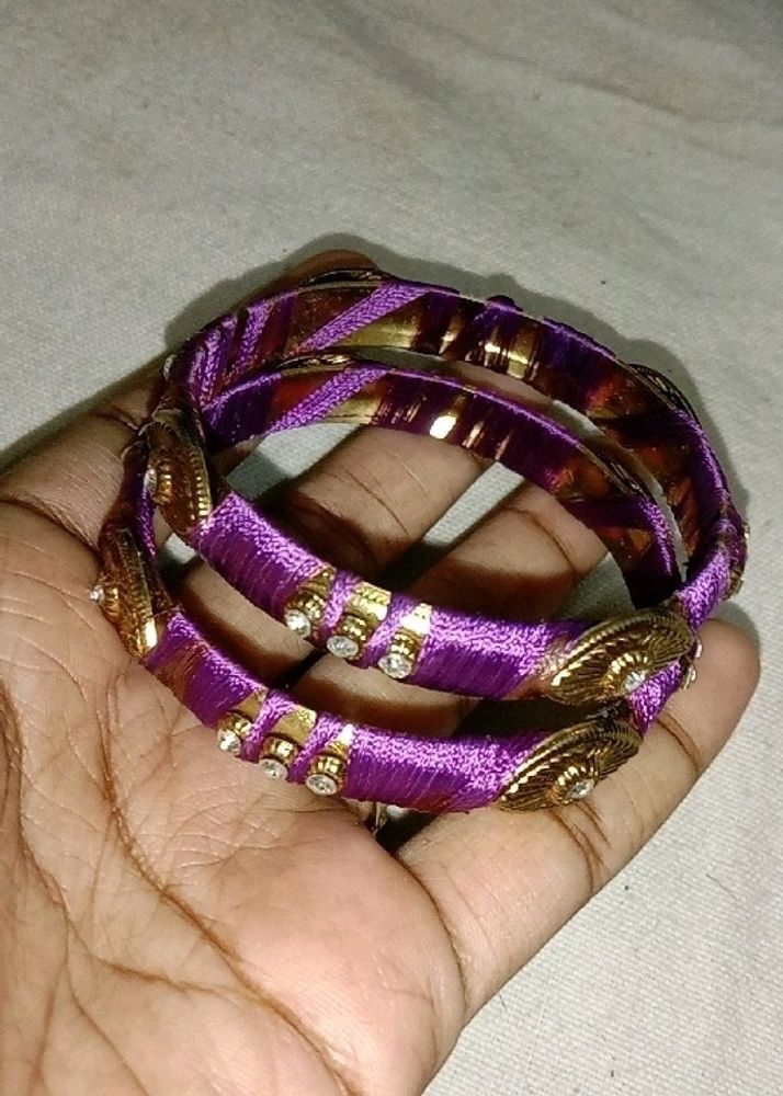 Silk Thread Bangles,Violet