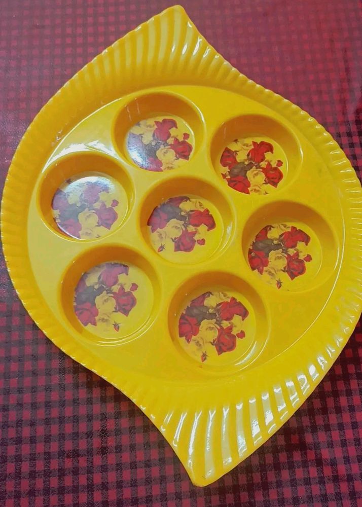 Plastic Tea Serving Tray Yellow Color