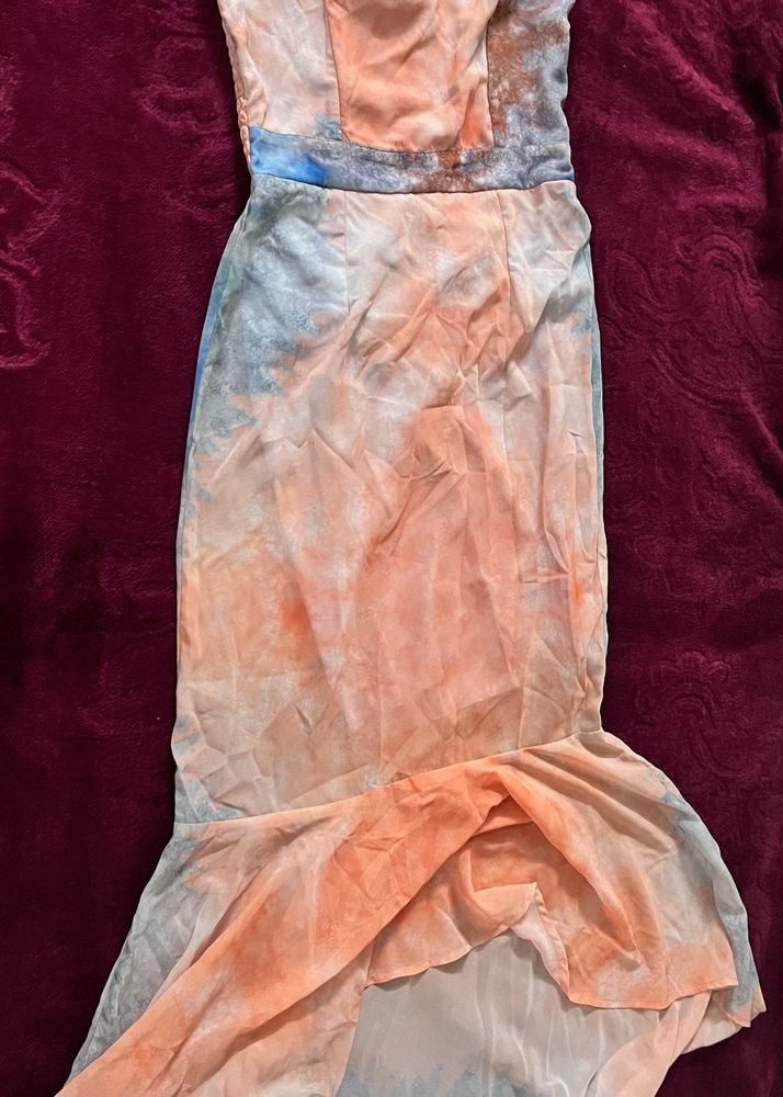 Sassafras Blue Brown Tie Dye Dress