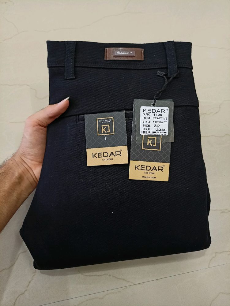 Kedar 1100 Men's Premium Black Cotton Trouser