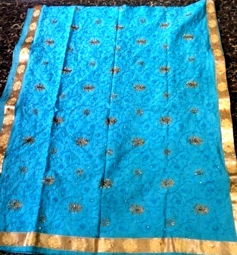 Light Blue Cotton Saree💙