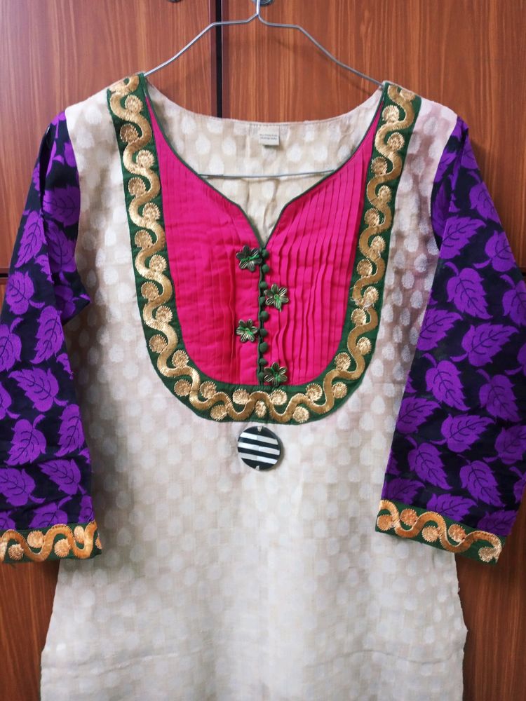 Cream Colour Kurti