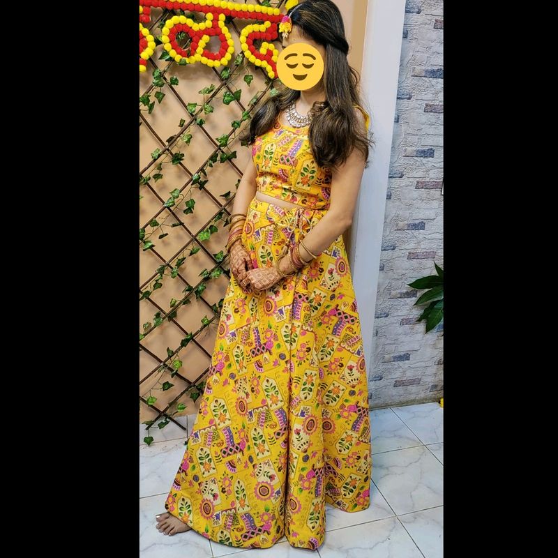 Yellow Multi Colour Lehenga