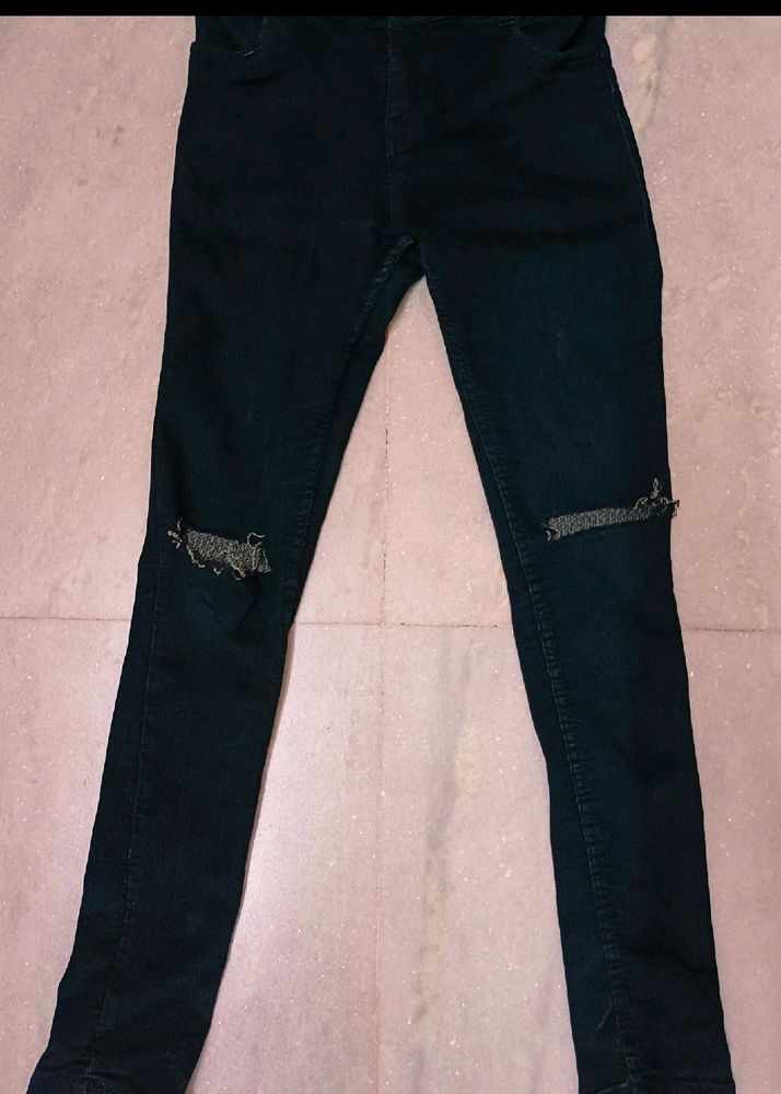 Black Ribbed Jeans