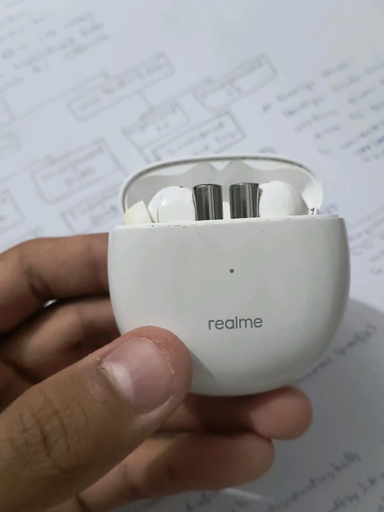 White Colour Realme Earbuds