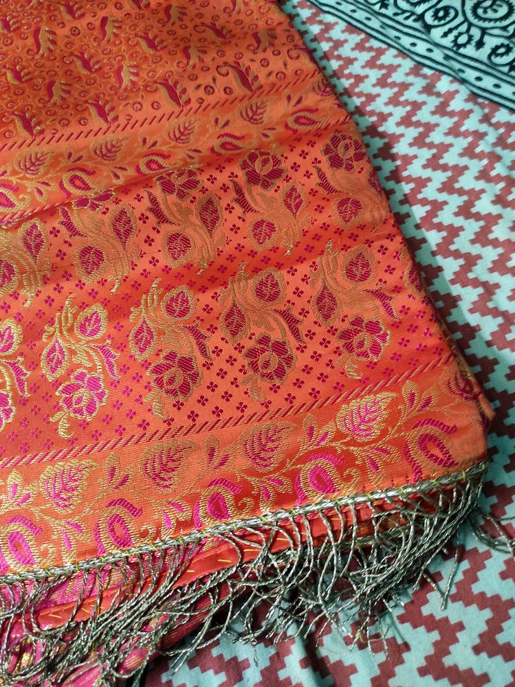 Vintage Silk Benarasi Stole From Benaras