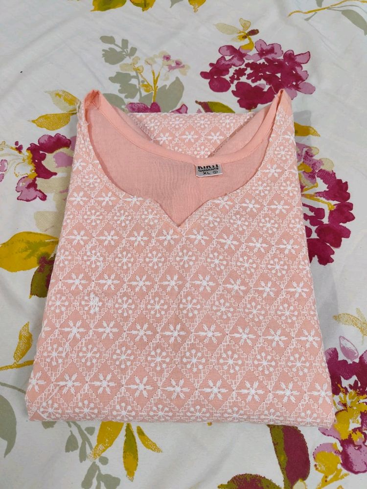 New Chickenkari Peach Kurti