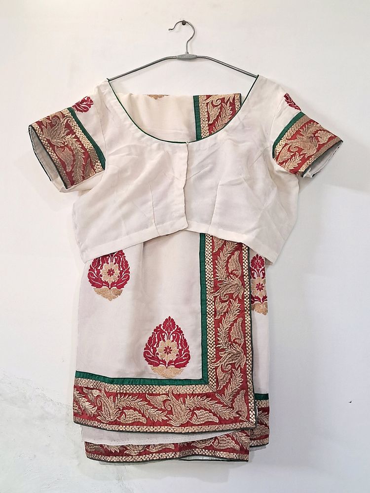 Heavy Border Embroidery Saree