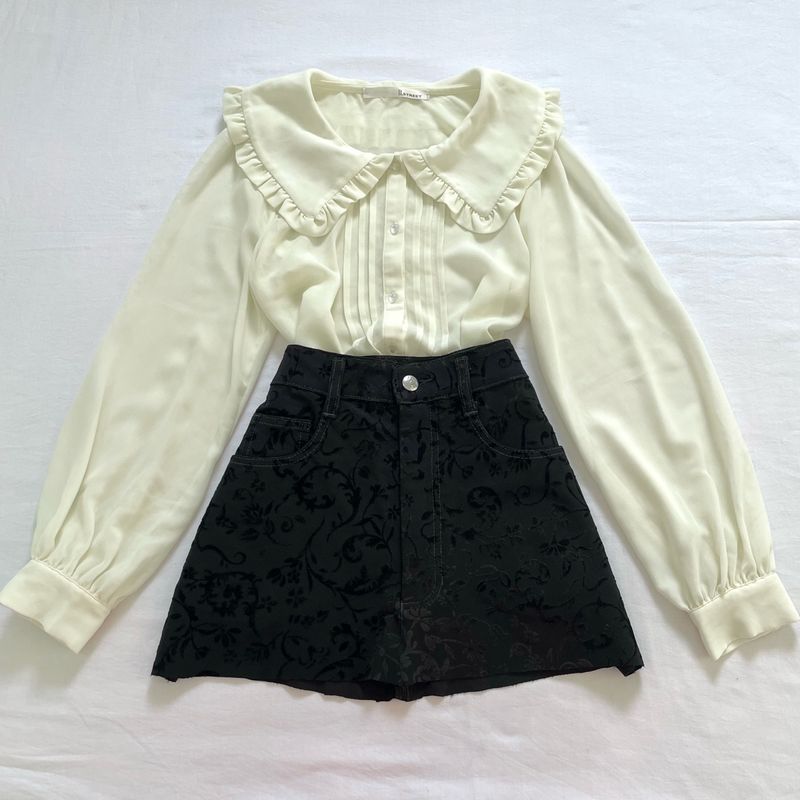 Peter Pan Collar Pinterest Kdrama Beige Top