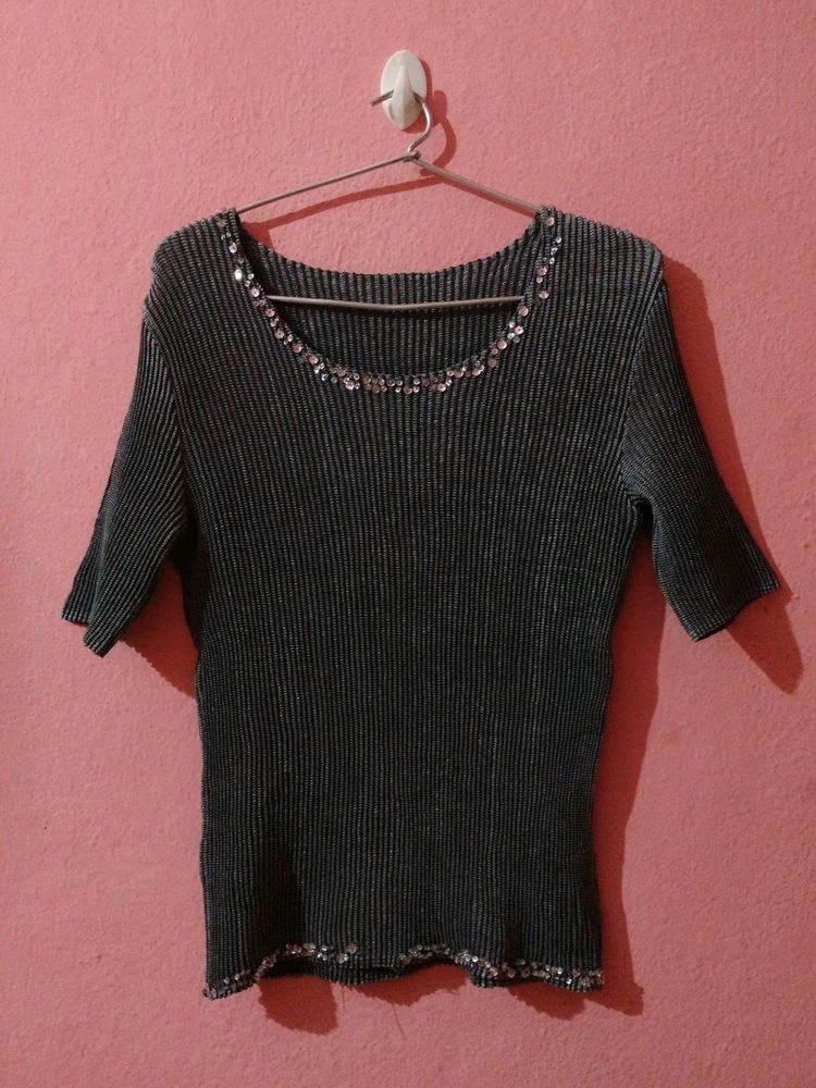 Partywear Grey Top