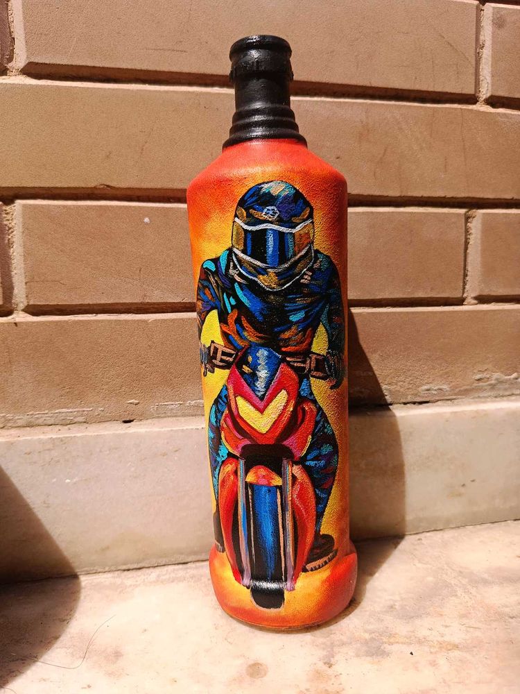 Aesthetic Motorcycle Bottle Art