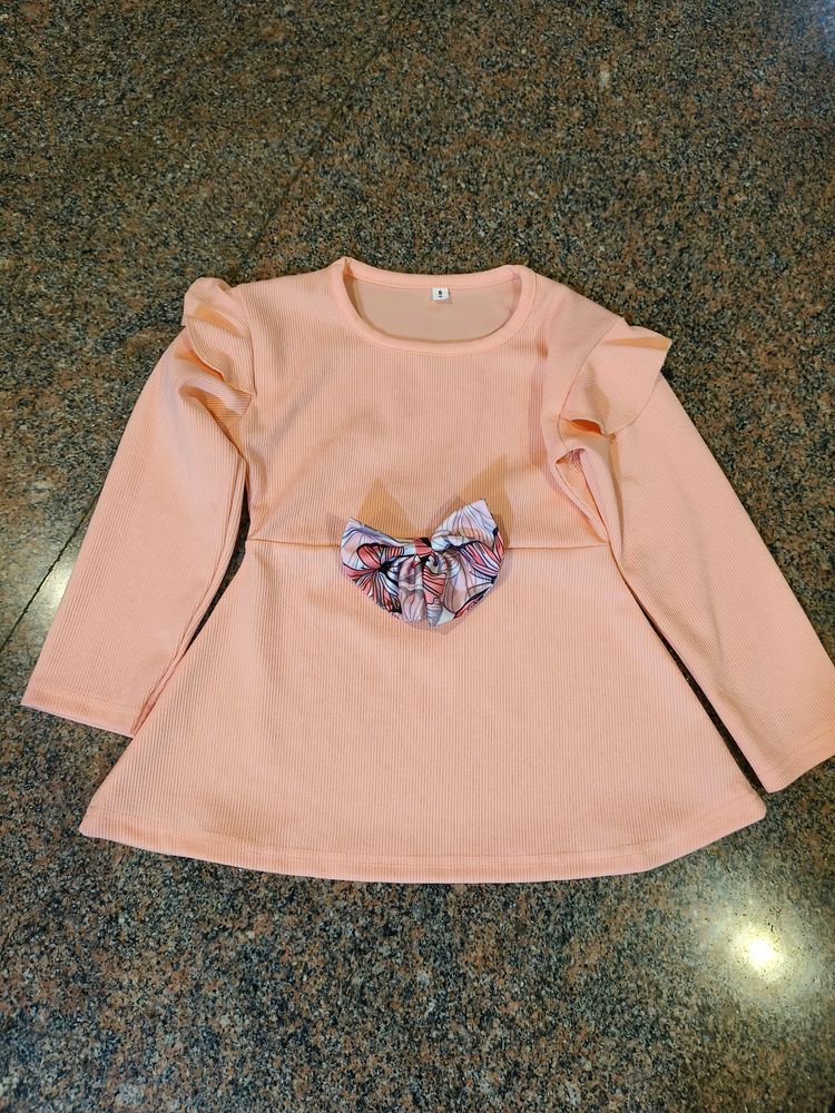 Peach Colour Top For Girl Baby