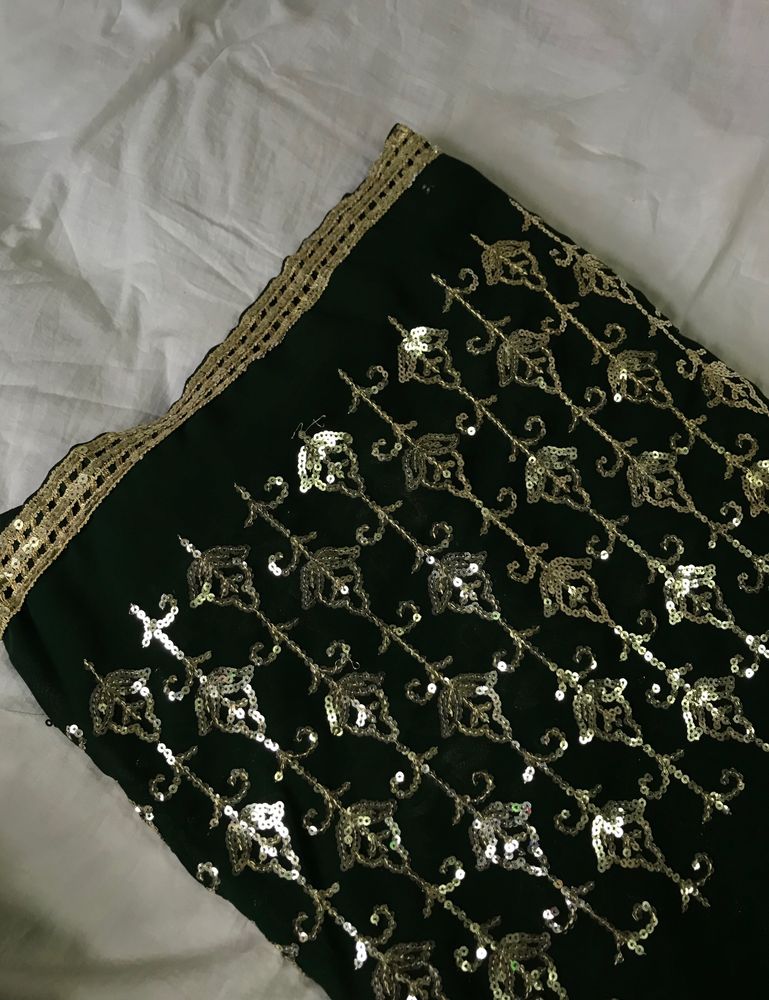 Dark Green Saree