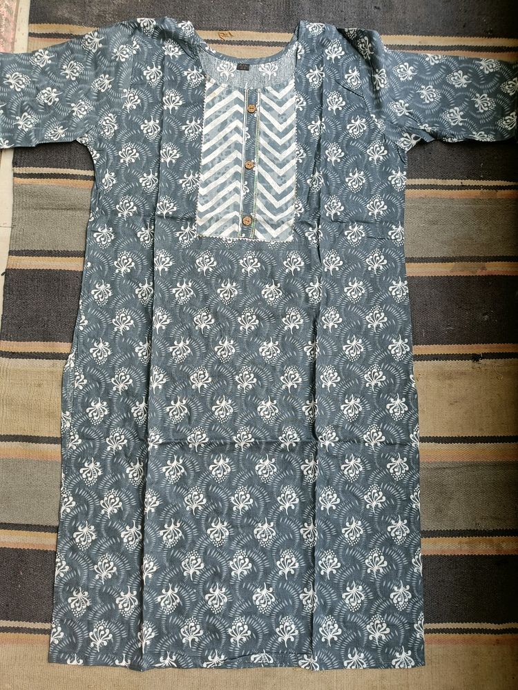 Women Cotton Long Kurti Only ( XXL )