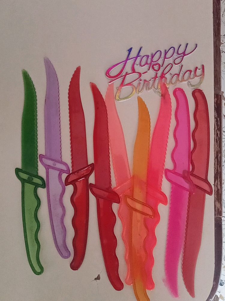 Cake Cutting Knife With Happy Birthday