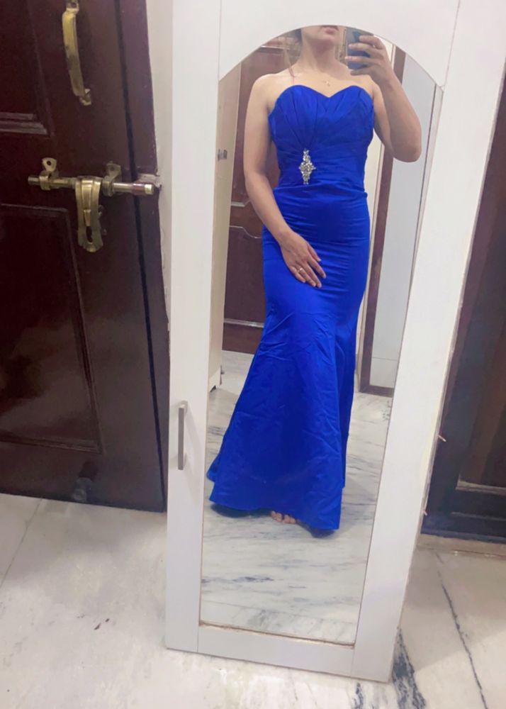 Royal Blue Off Shoulder Dress