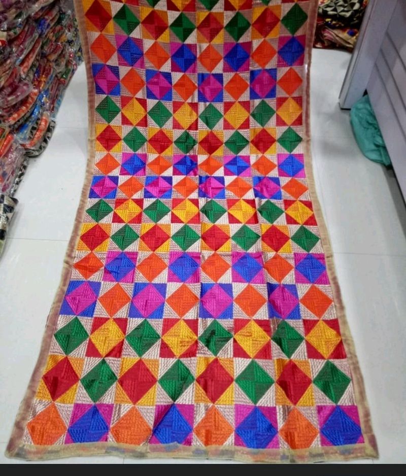 PEmbroidered Chiffon Phulkari Bagh Dupatta, Siz