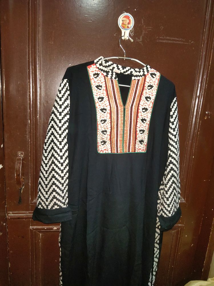 Women Black 4 Xl Summer Kurta