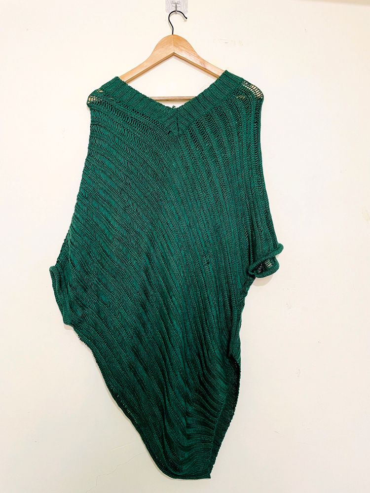 Crochet Knit Up & Down Poncho