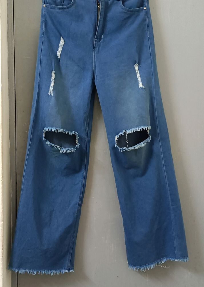 Straight Fit Distressed Jeans