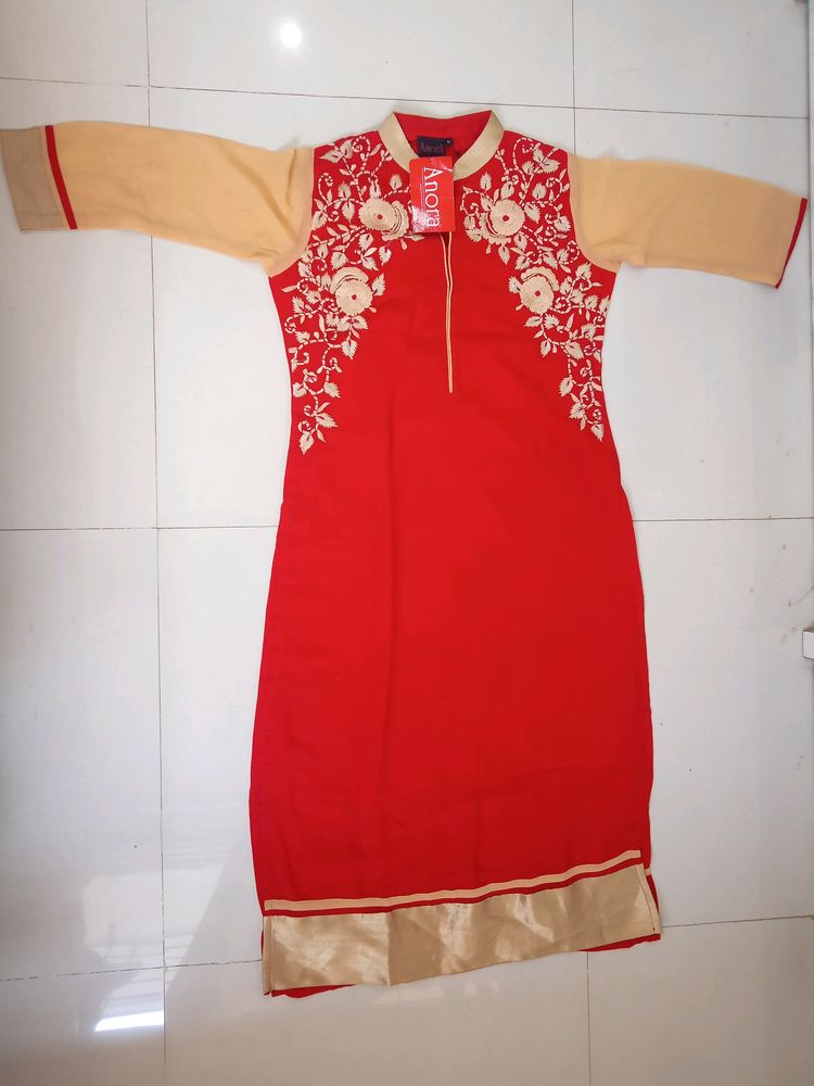 Red Anora Kurta