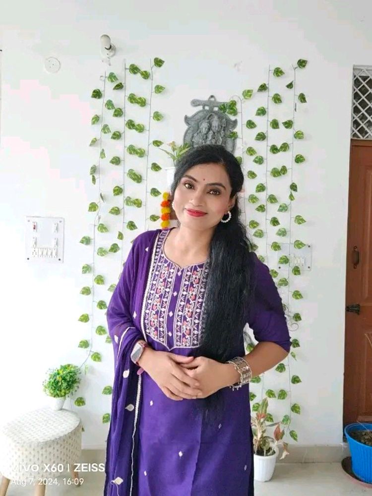 New Purple Straight Kurta Set