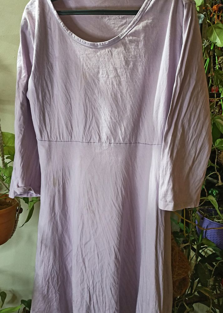 Lilac One Piece Dress In Tshirt Fabric From Brand Bewakoof Available In Size 3XL