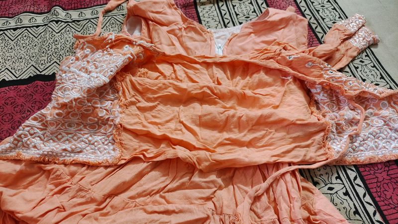 Meesho Peach Dress