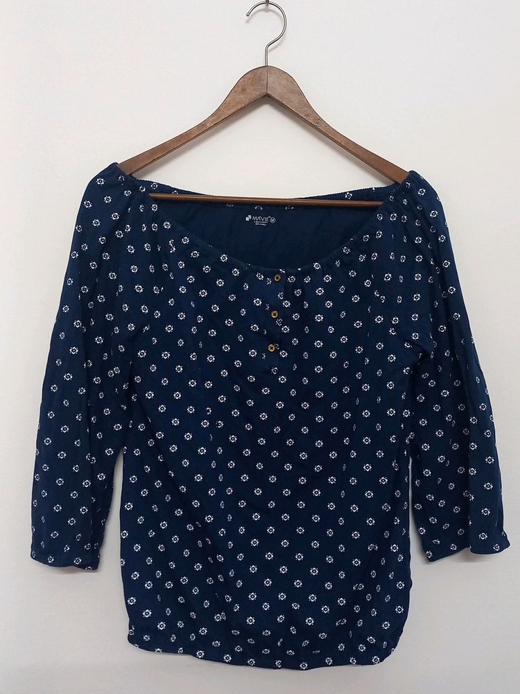 Mavie Blue Girls Top & Red Net Cardigan Size: M