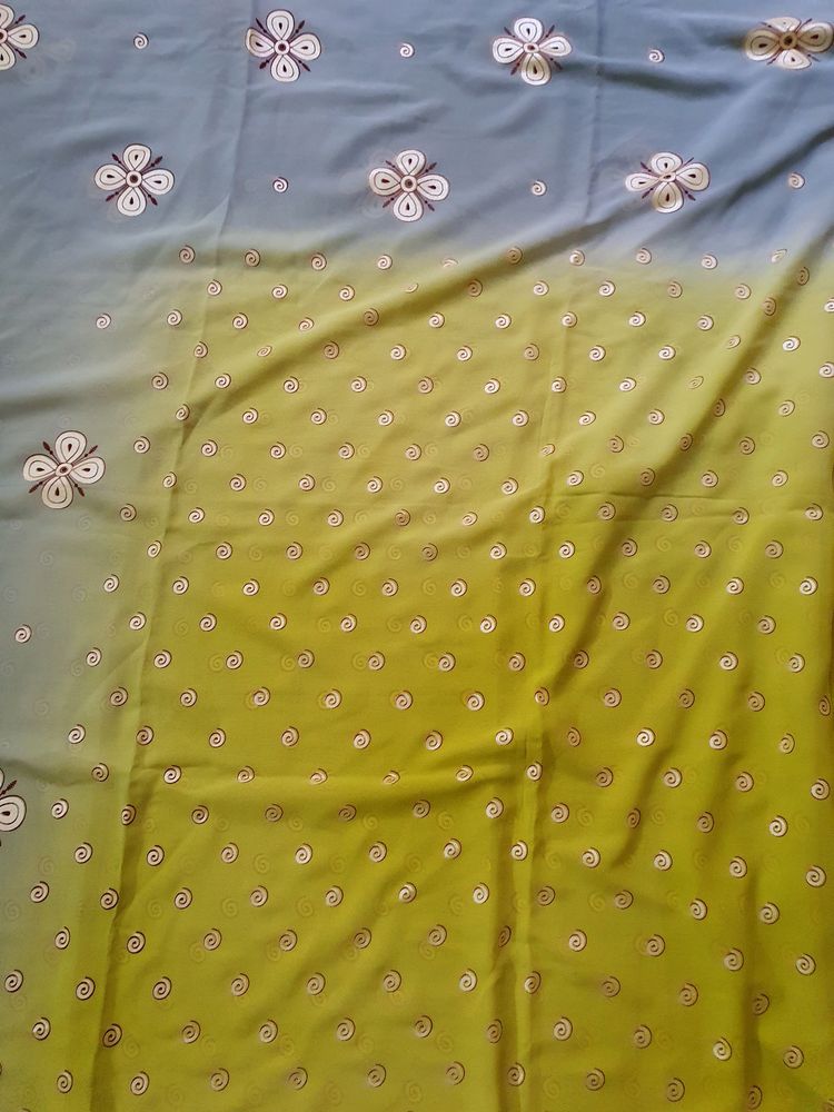 Dual Color Mika Printed Saree For Sale