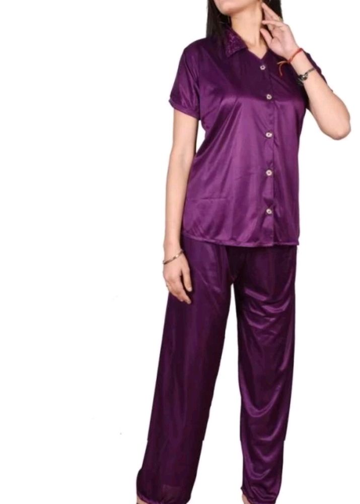 Solid Purple Nighsuit (Women)