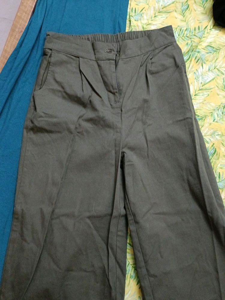 Formal Women Trousers: Khaki Green