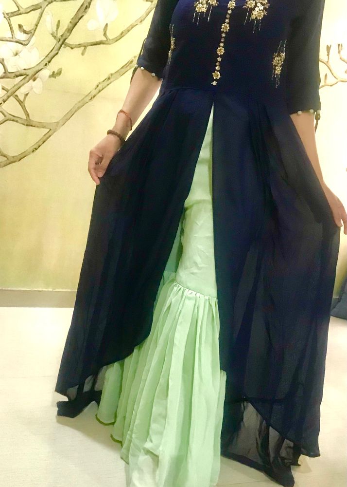 Highlow Slit Cut Gown Cum Sharara