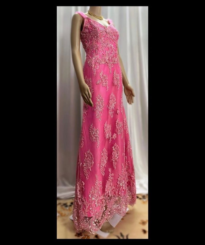 Pink embellished gown