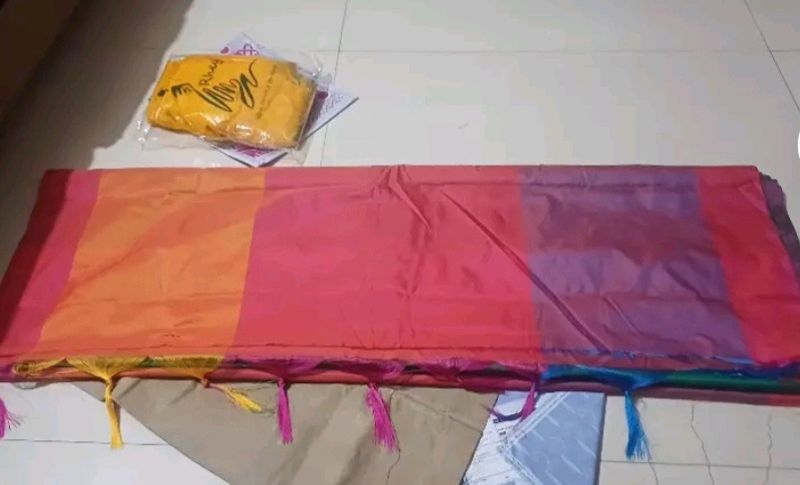 Malai Silk Multi Colour Saree