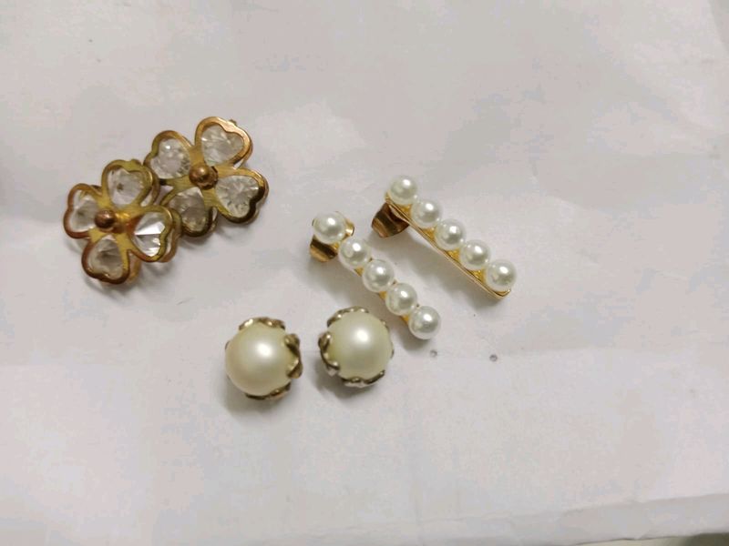 Cute Korean Pearl Earring Combo Of 3