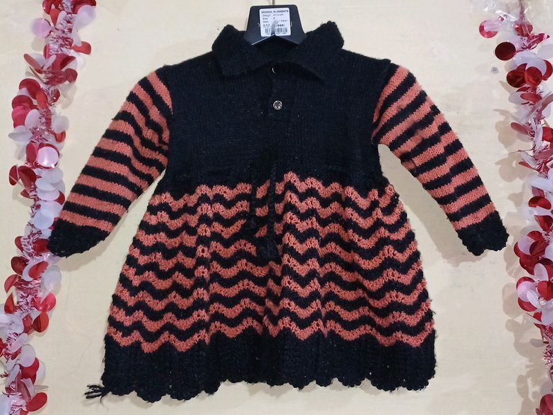 1 To 2 Year Girl Woolen Frock