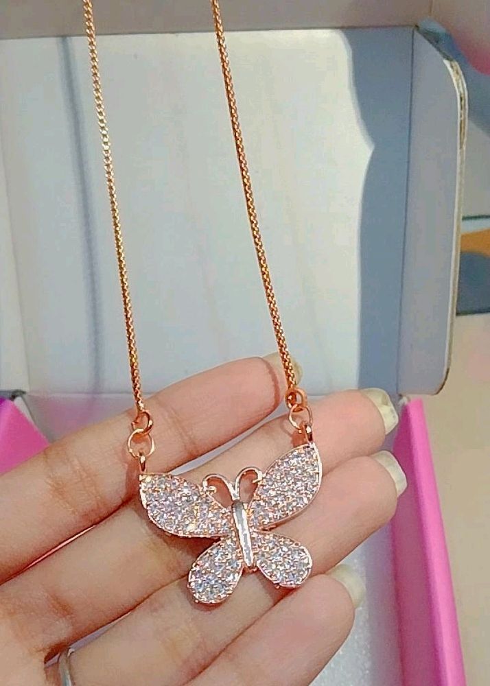 Rose gold Butterfly Necklace For Women