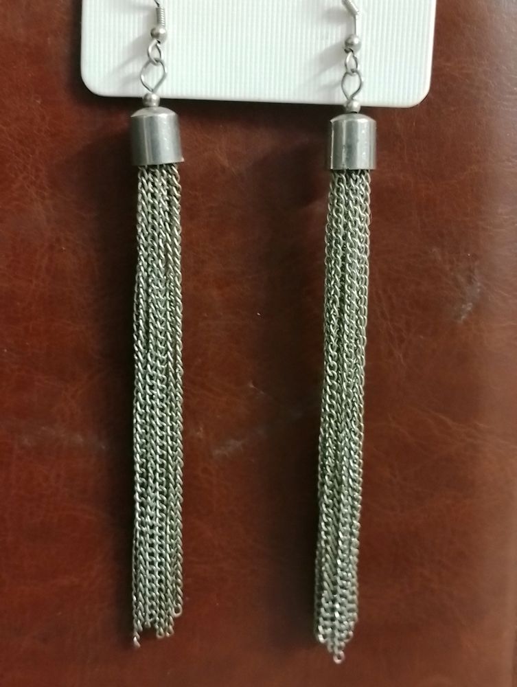 Long Silver Earrings