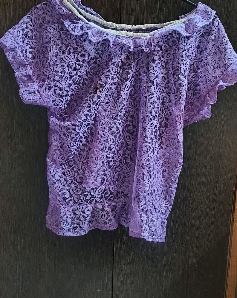 Purple Net Top